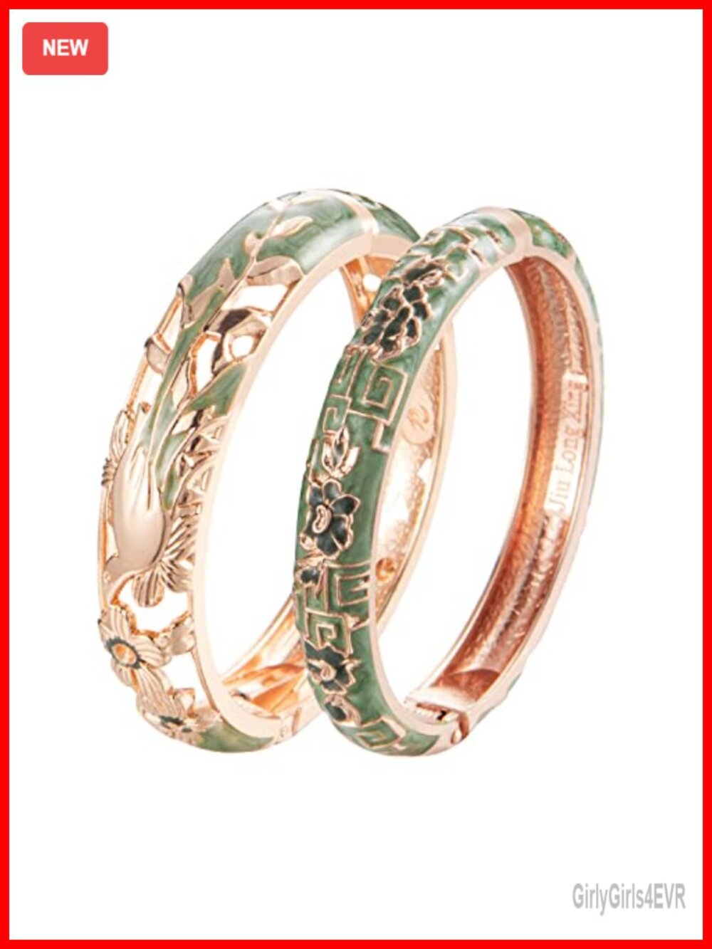 Cloisonne Enamel Bangle Bracelet Bird Floral Spring Hinged Cuff